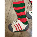 Vintage 1980s Sneakers Mid-Century Felt Christmas Stockings  Mom & Dad