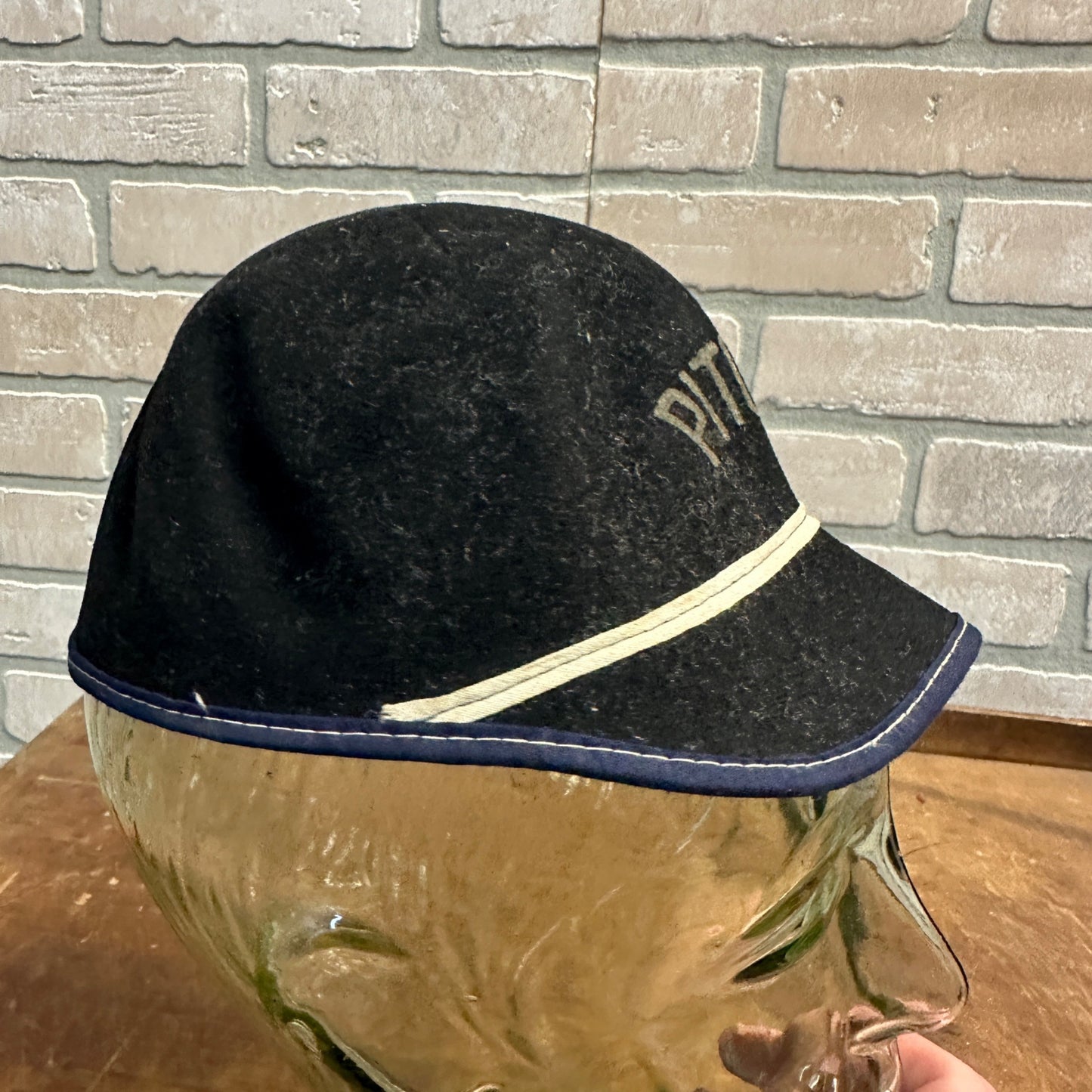 Vintage 1930s-40s Youth Baseball Cap Hat "Pitcher" Felt Early Baseball Uniform