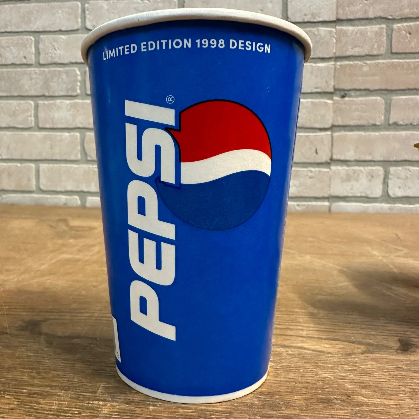 Vintage 1998 Limited Edition New Logo Desin Soda Promo Wax Paper Cup Pepsi Cola