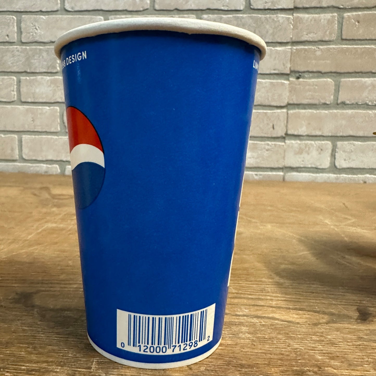 Vintage 1998 Limited Edition New Logo Desin Soda Promo Wax Paper Cup Pepsi Cola