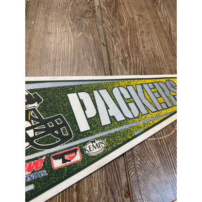 Vintage 1990s Green Bay Packers SGA Felt Wall 24" Pennant Roundy's Kemps