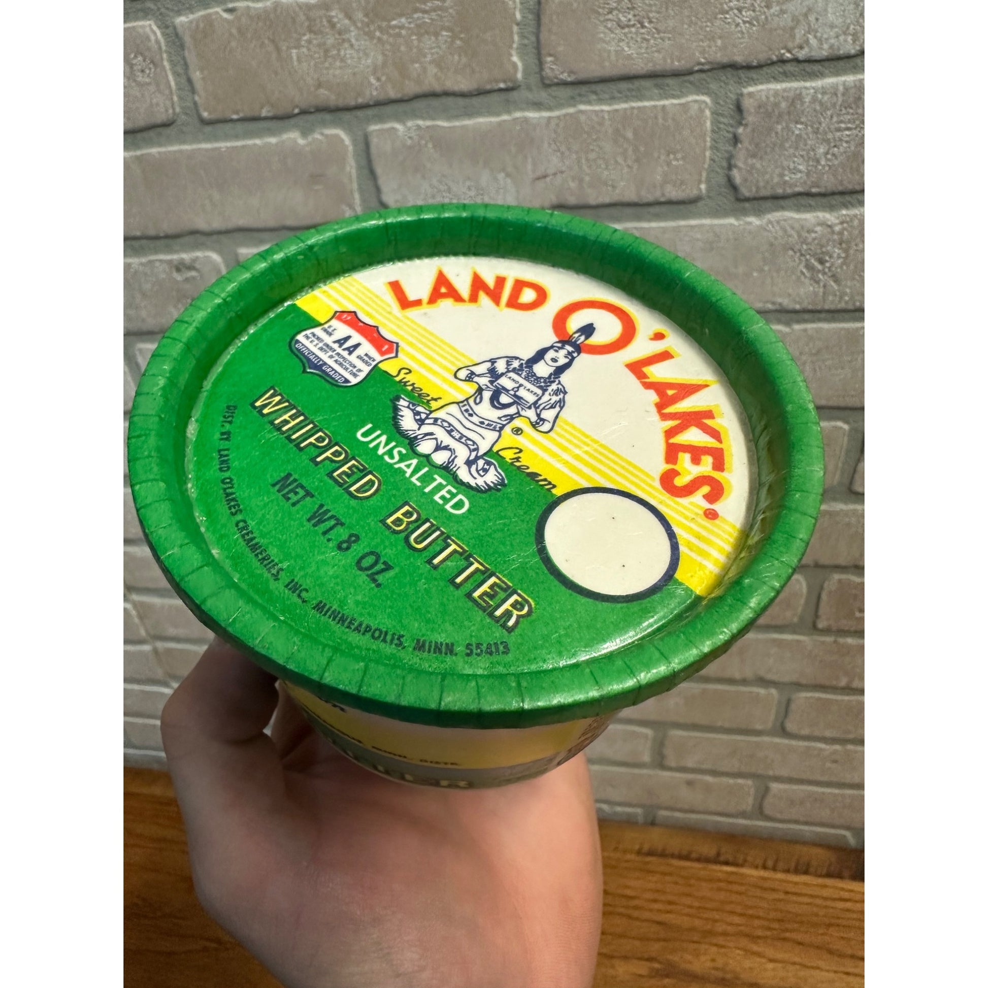 Vintage Land O Lakes Whipped Butter Box Wax Container Advertising Indian Princess