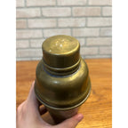 Antique EARLY 1900s Cocktail Shaker Barware Brass on Silver Plate Vintage 8"