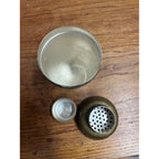 Antique EARLY 1900s Cocktail Shaker Barware Brass on Silver Plate Vintage 8"