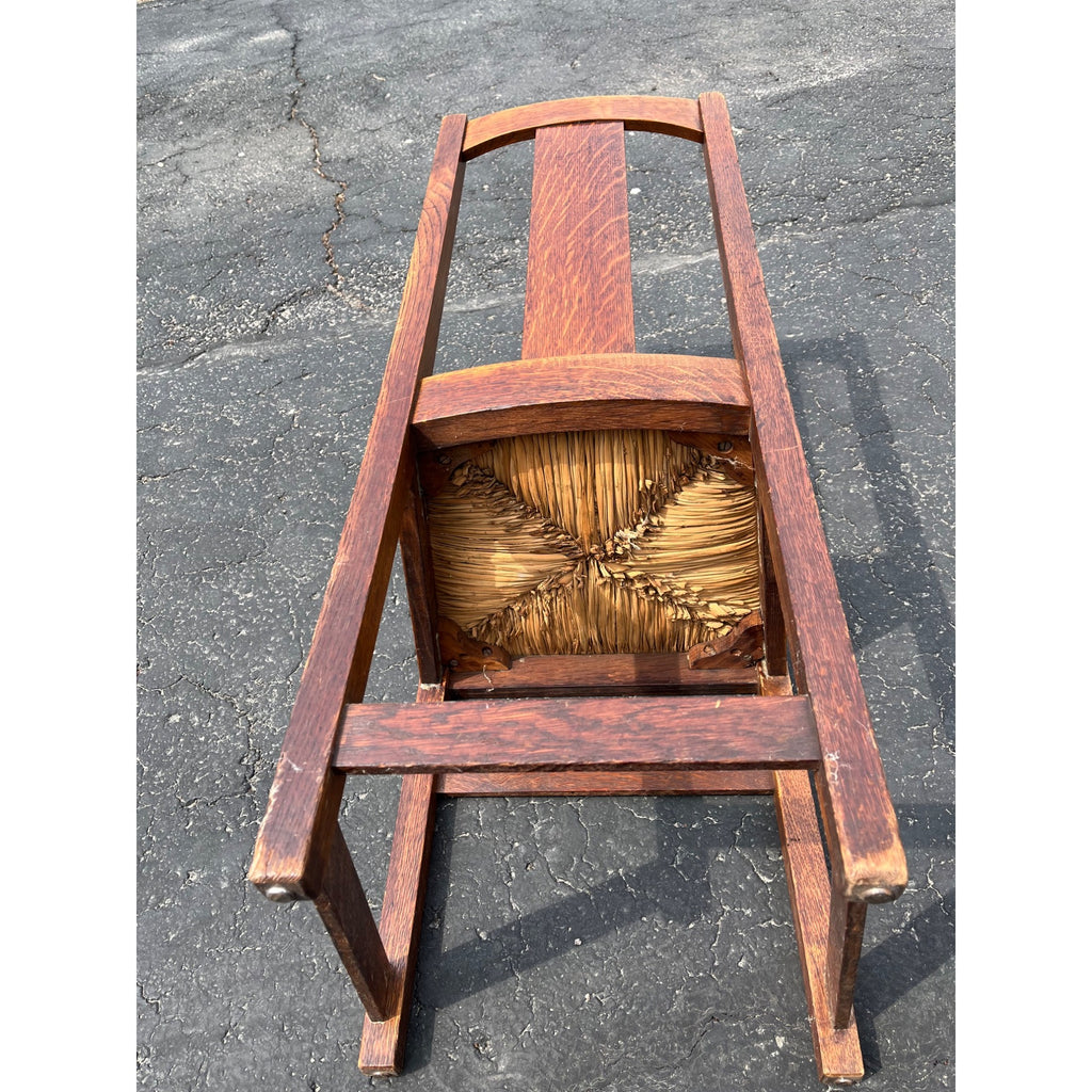 Original Limbert Co. Arts and Crafts Mission Oak Rush Side Chair