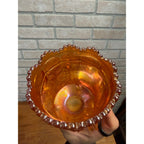 Fenton Marigold Carnival Glass Butterfly and Berry Spooner Sugar Bowl Dish Mid Century