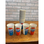 Lot of Vintage Pepsi Cola Soda Wax Cups Red White Blue 5" Sweathearts 1970s