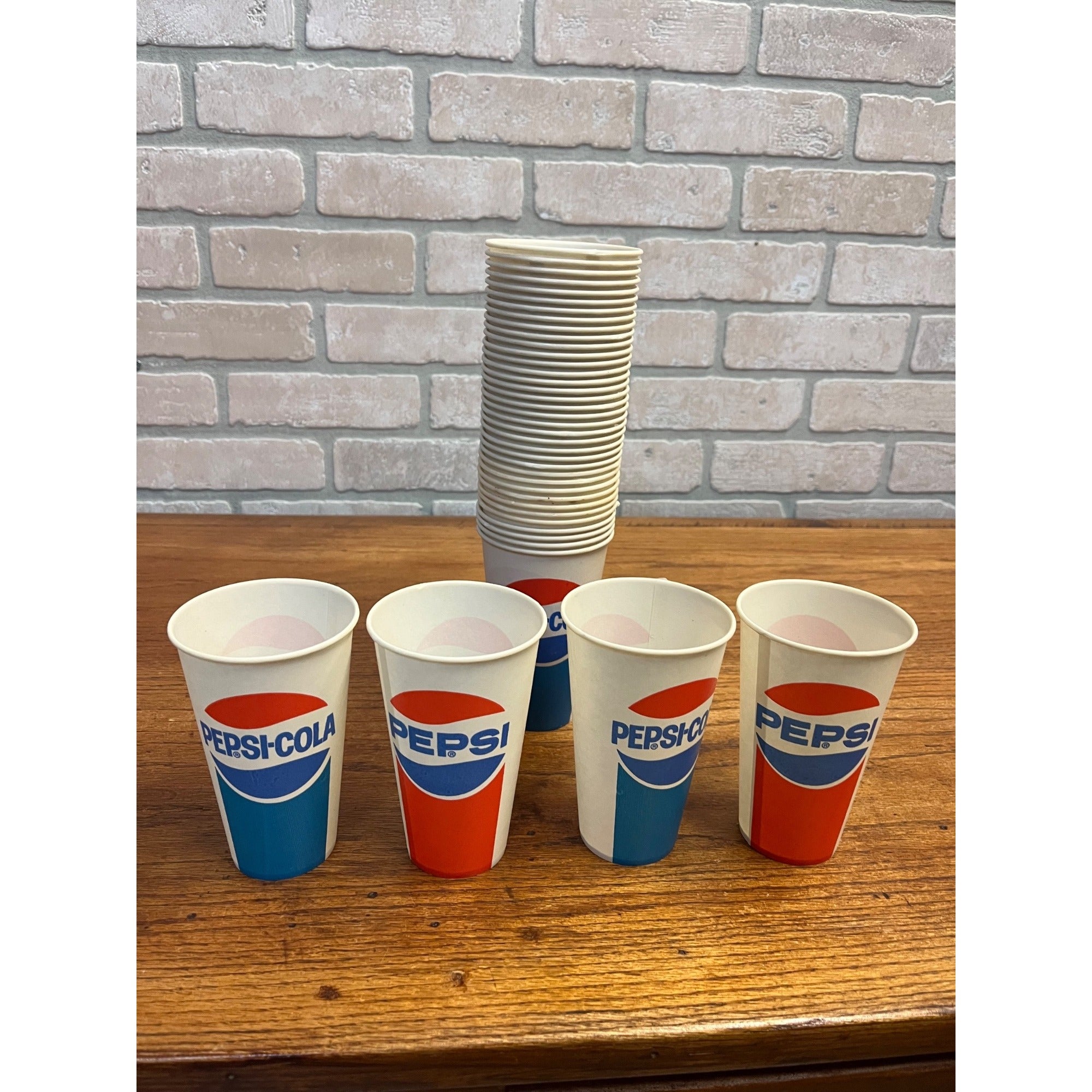 Lot of Vintage Pepsi Cola Soda Wax Cups Red White Blue 5" Sweathearts 1970s