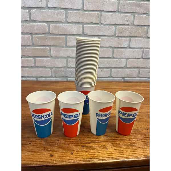Lot of Vintage Pepsi Cola Soda Wax Cups Red White Blue 5" Sweathearts 1970s