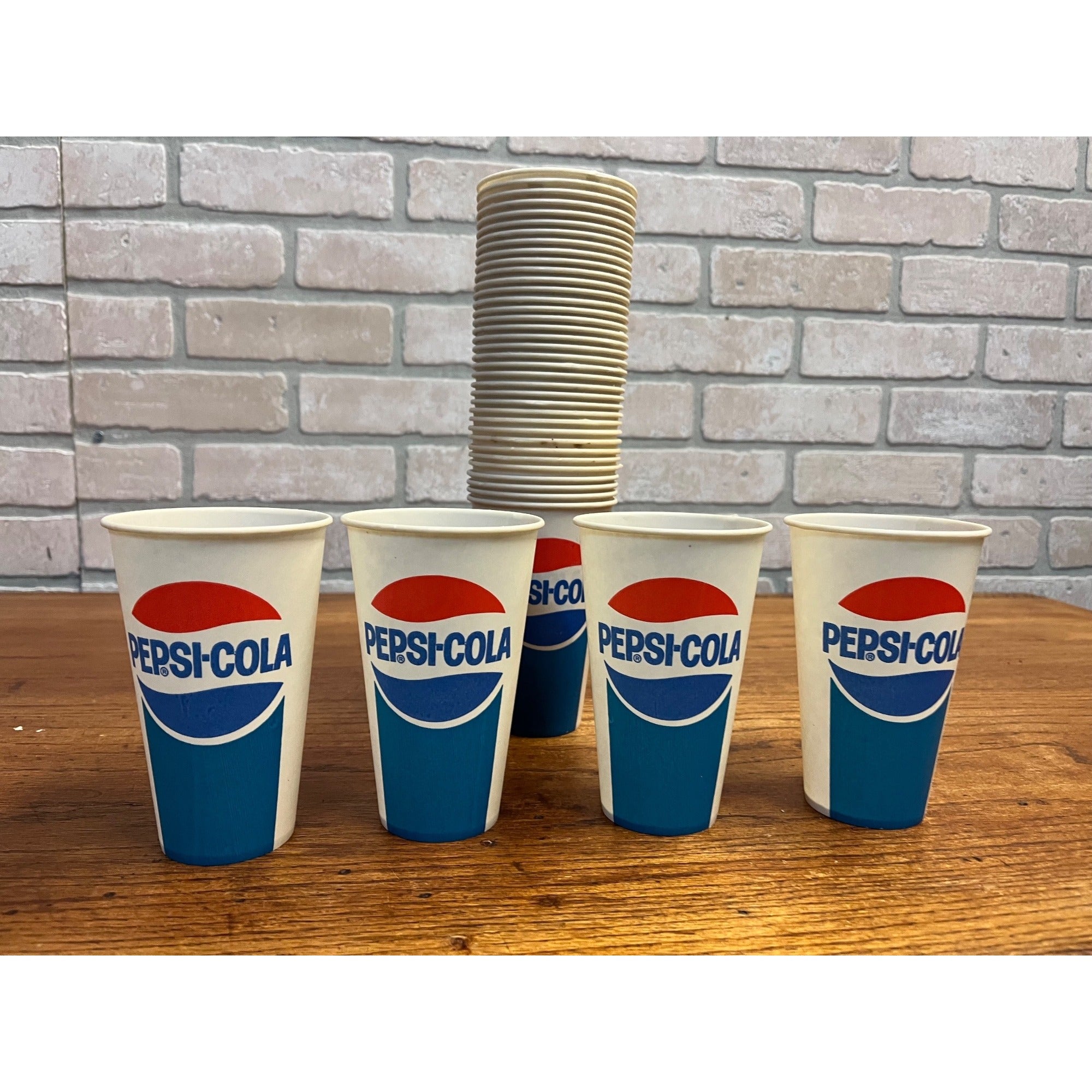 Lot of Vintage Pepsi Cola Soda Wax Cups Red White Blue 5" Sweathearts 1970s