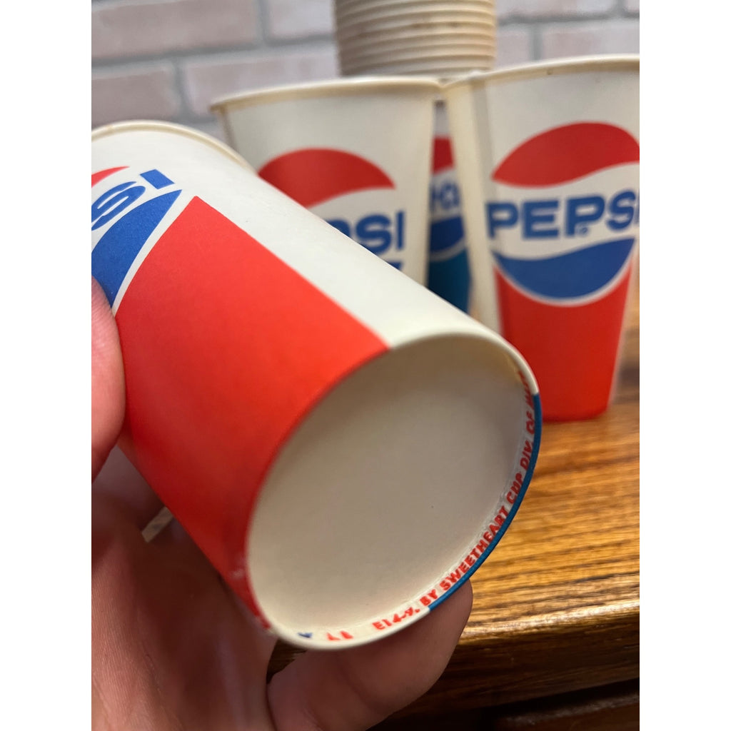 Lot of Vintage Pepsi Cola Soda Wax Cups Red White Blue 5" Sweathearts 1970s