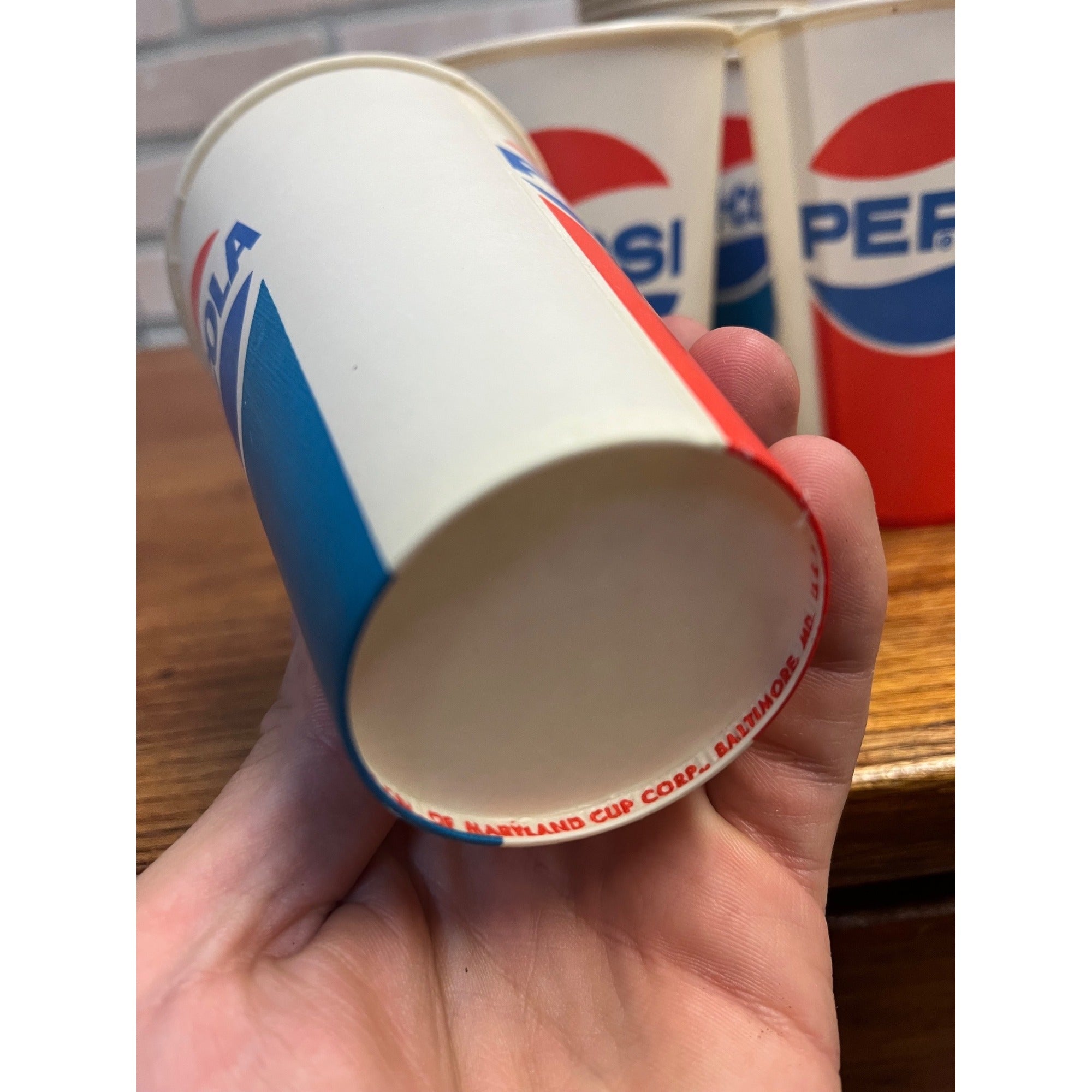 Lot of Vintage Pepsi Cola Soda Wax Cups Red White Blue 5" Sweathearts 1970s