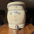 Antique Red Wing Stoneware 5 Gallon Water Cooler Jug Dispenser w/ Lid