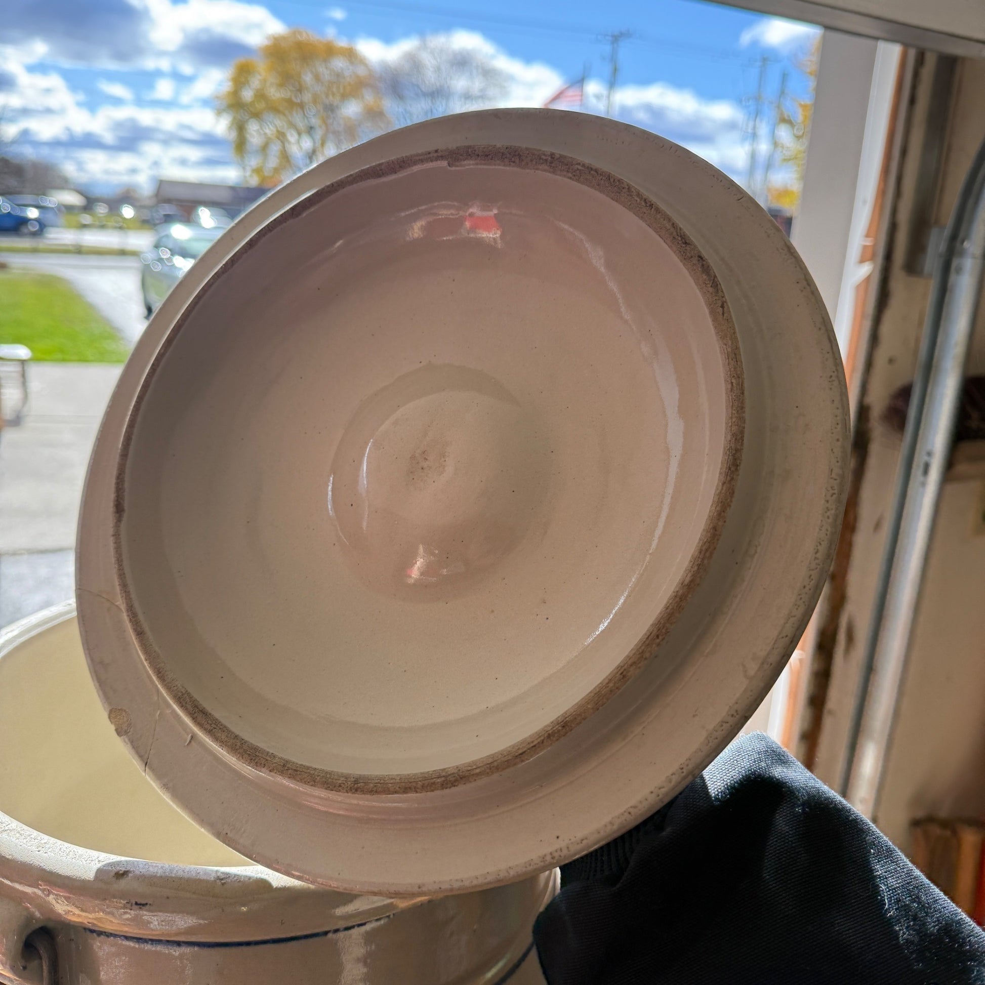 Antique Red Wing Stoneware 5 Gallon Water Cooler Jug Dispenser w/ Lid