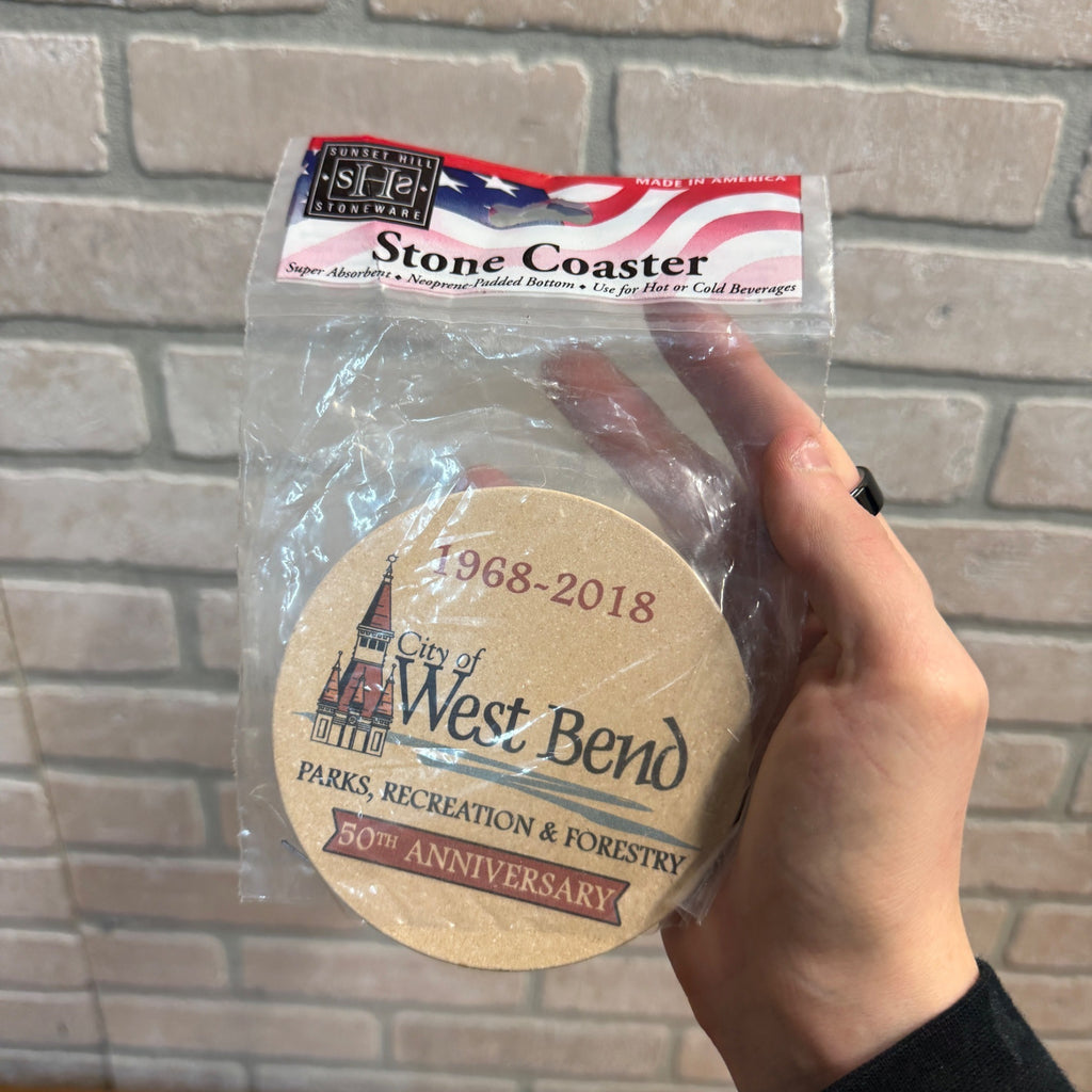 City of West Bend Wisconsin Stone 4" Coaster Parks, Recreation, Forestry NEW