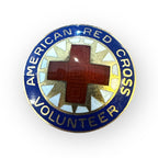 Vintage 1" Red Cross Deep Blue Gold Star  Enamel Volunteer Pin Sterling