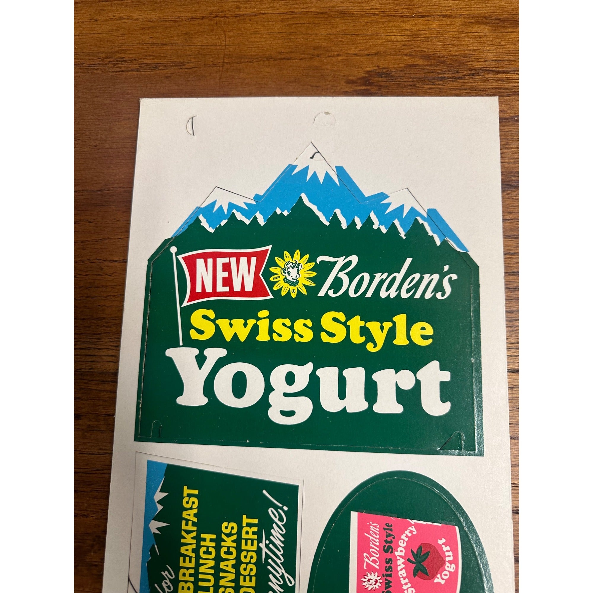 RARE Vintage 1960s Borden's Swiss Yogurt Store Advertising Display Sign Elsie Cow