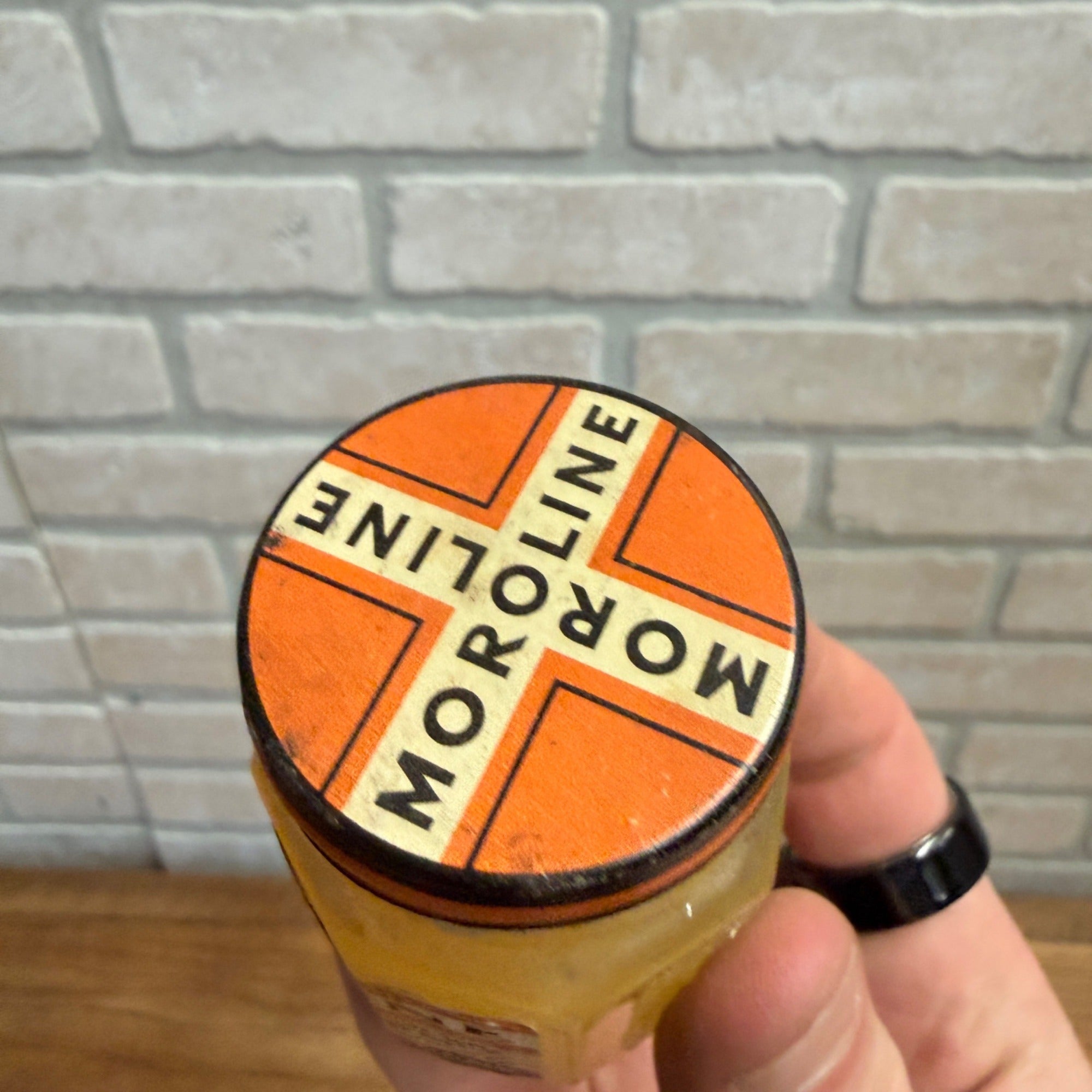 Vintage Pharmacy Drug Store Moroline Petroleum Jelly Jar No 2 Size