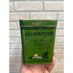 Vintage Antique Grandmother's Green Japan Tea One Half Pound Tin WITH LOOSE TEA