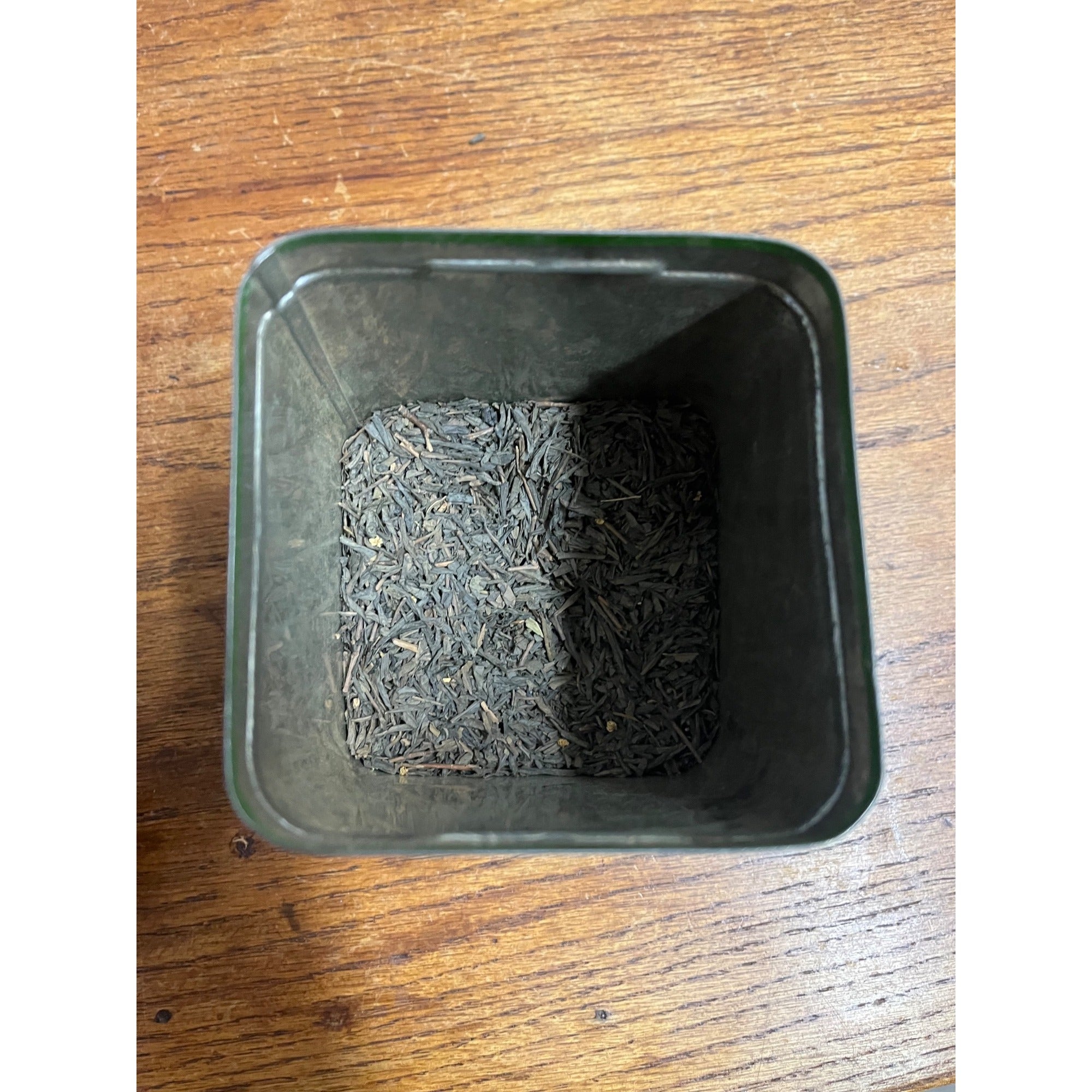 Vintage Antique Grandmother's Green Japan Tea One Half Pound Tin WITH LOOSE TEA