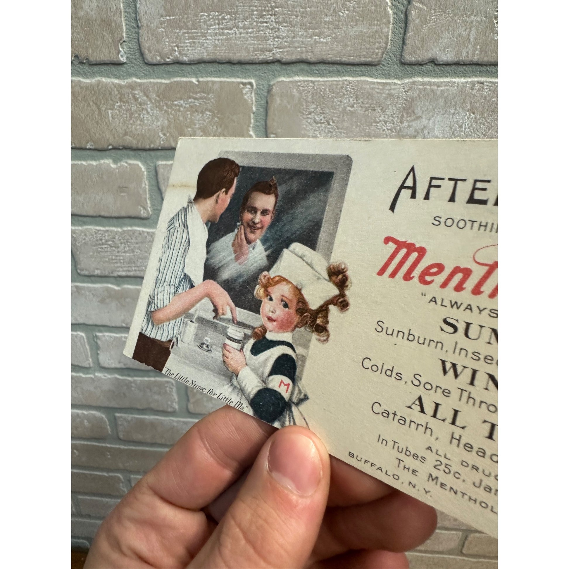 Antique Metholatum After Shave Cream Advertising Ink Blotter Card