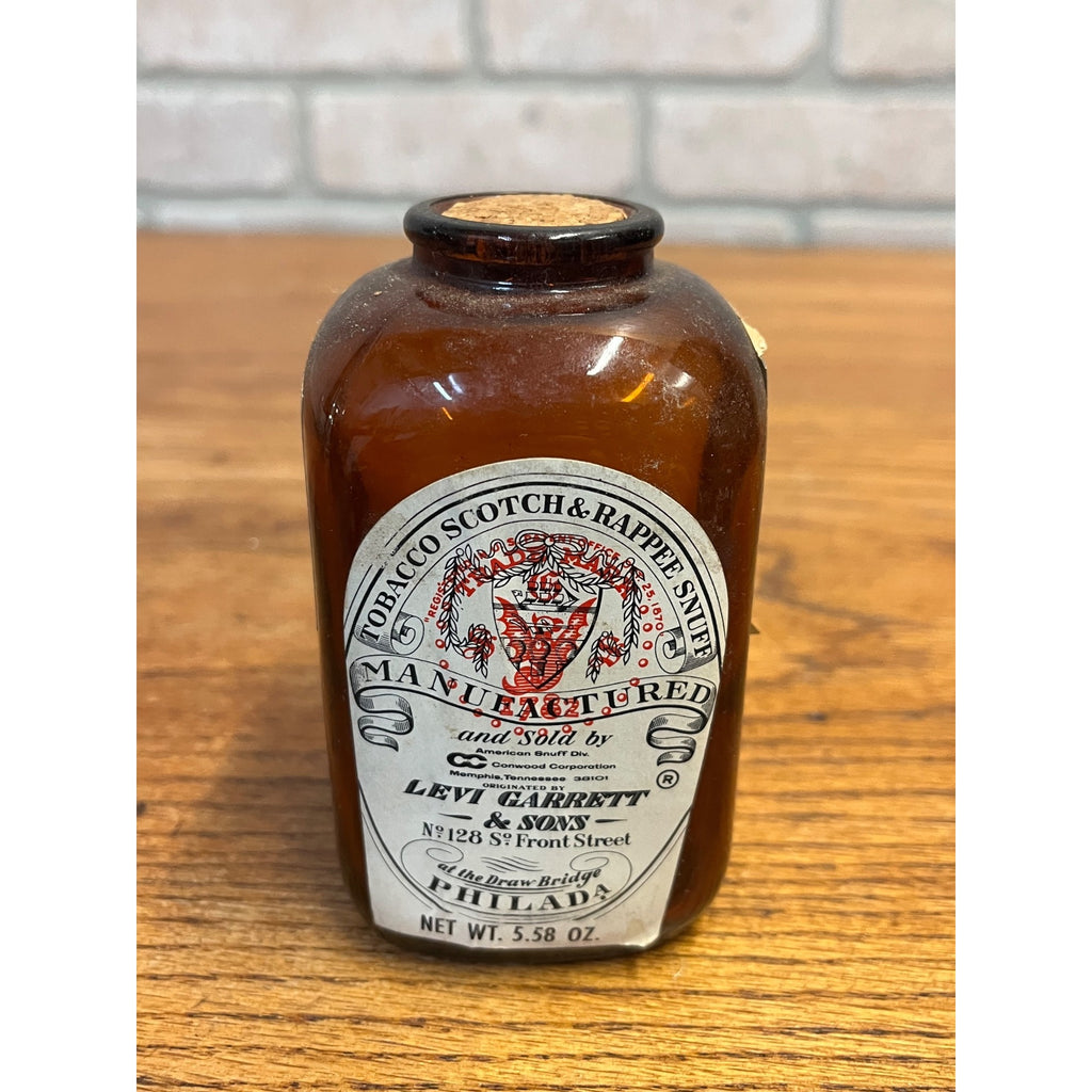 Antique Vintage 1920s Tobacco Scotch & Rappee Snuff Bottle - Levi Garrett & Sons Empty