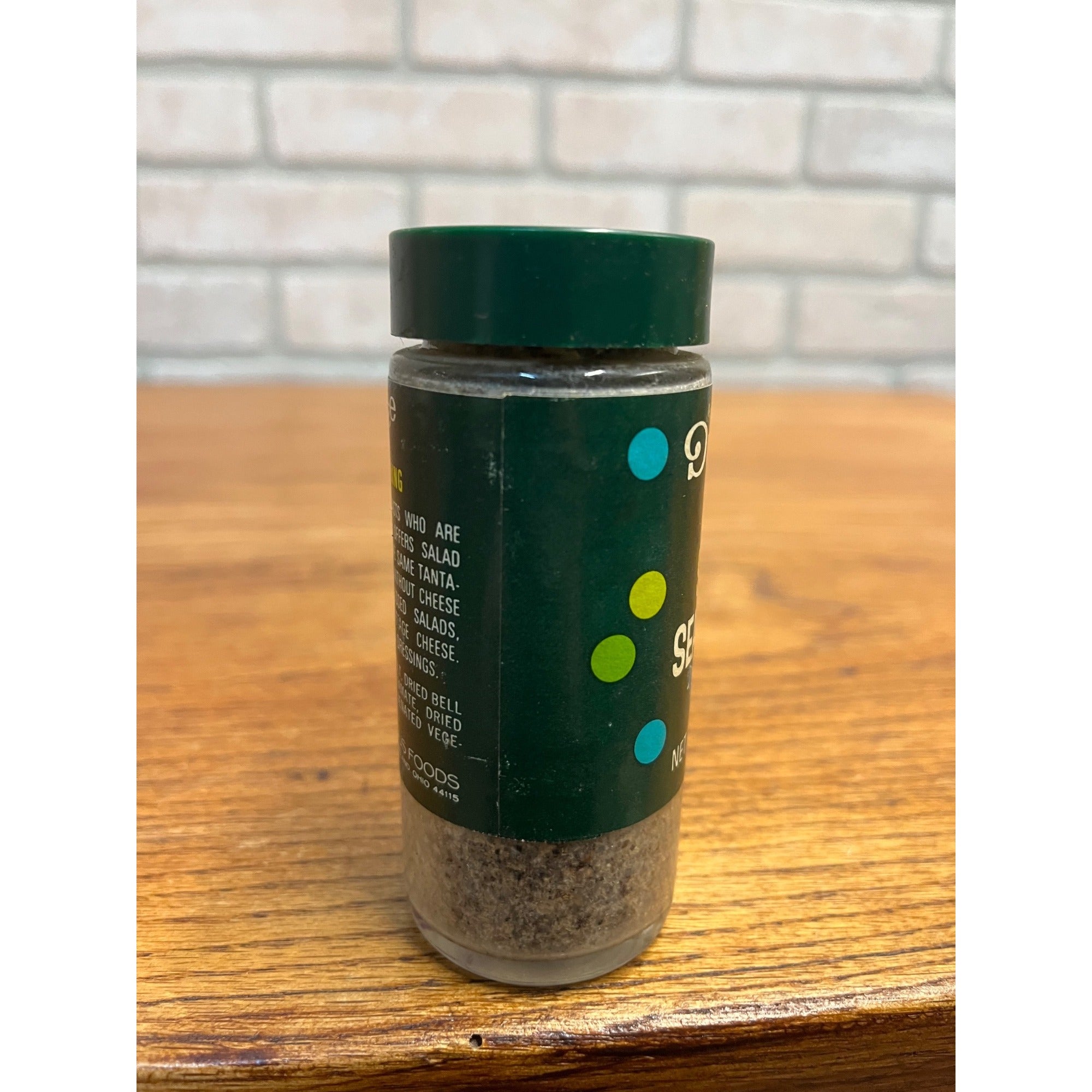 Retro Vintage 1970s Durkee Salad Seasoning Glass Spice Jar FULL