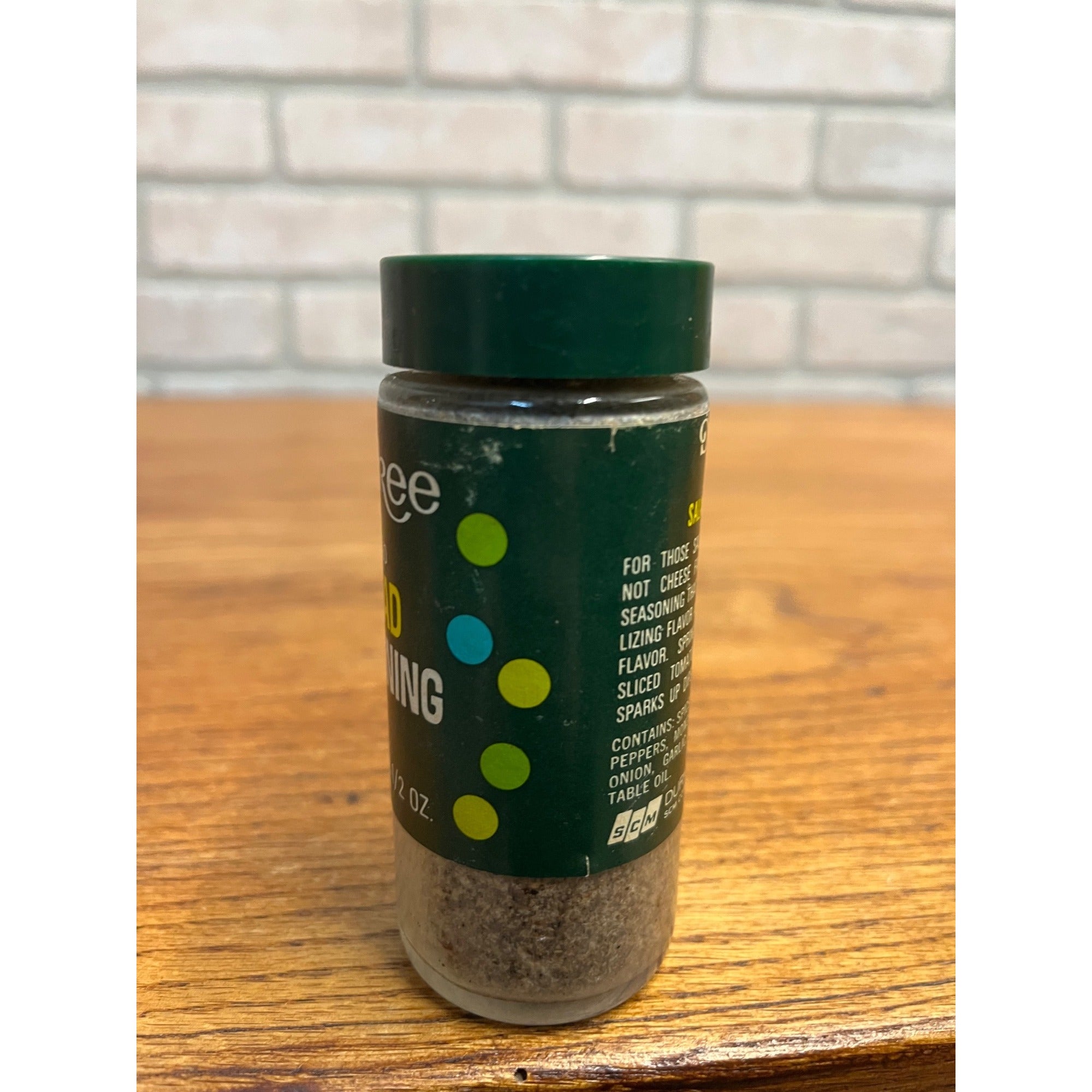 Retro Vintage 1970s Durkee Salad Seasoning Glass Spice Jar FULL