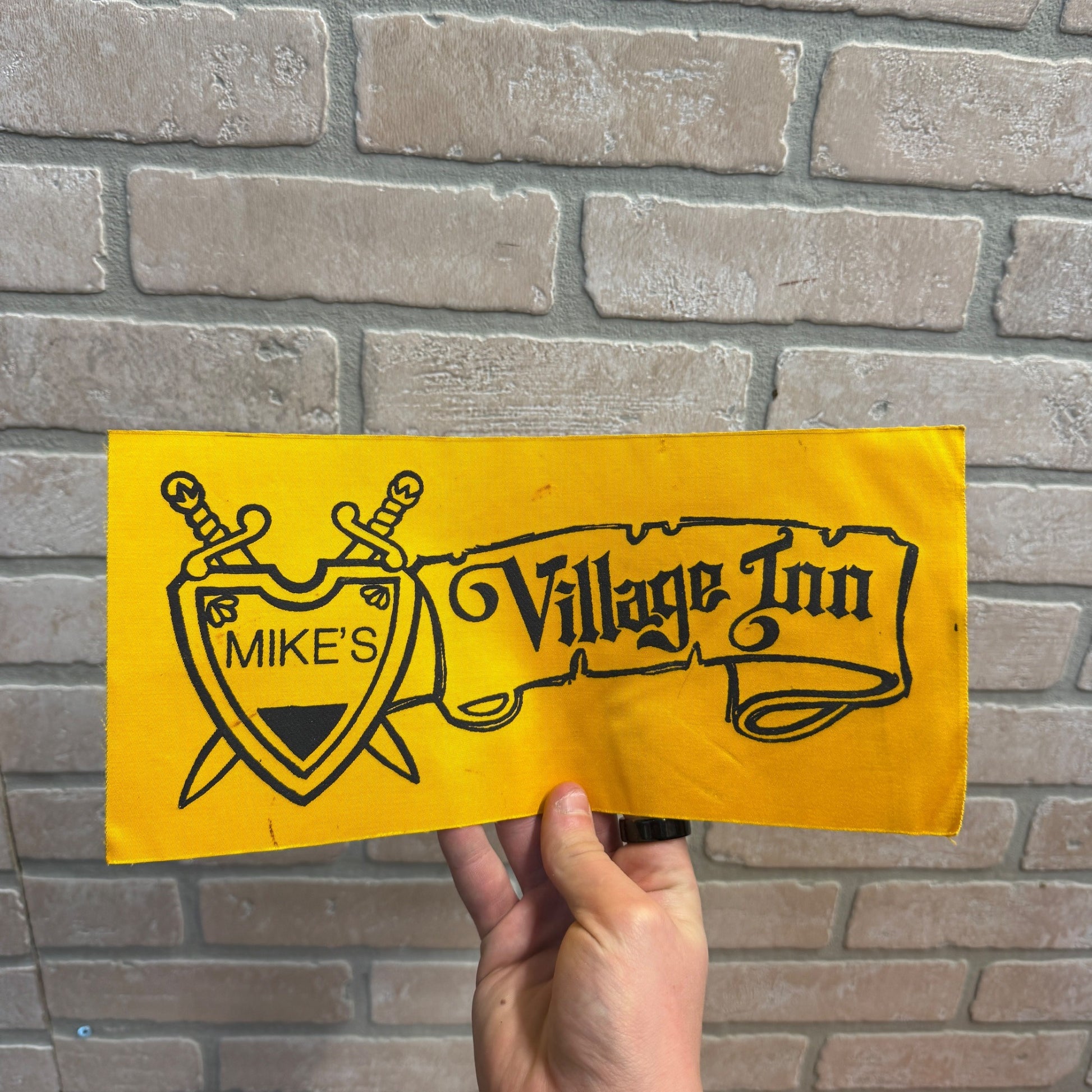 Vintage Mike's Village Inn Cloth Patch Advertising West Bend Wisconsin
