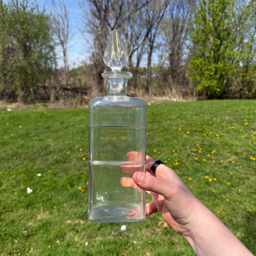 Antique Apothecary Jar Ground Glass Dakota Pat March 6 1894 W/ Stopper 1800s