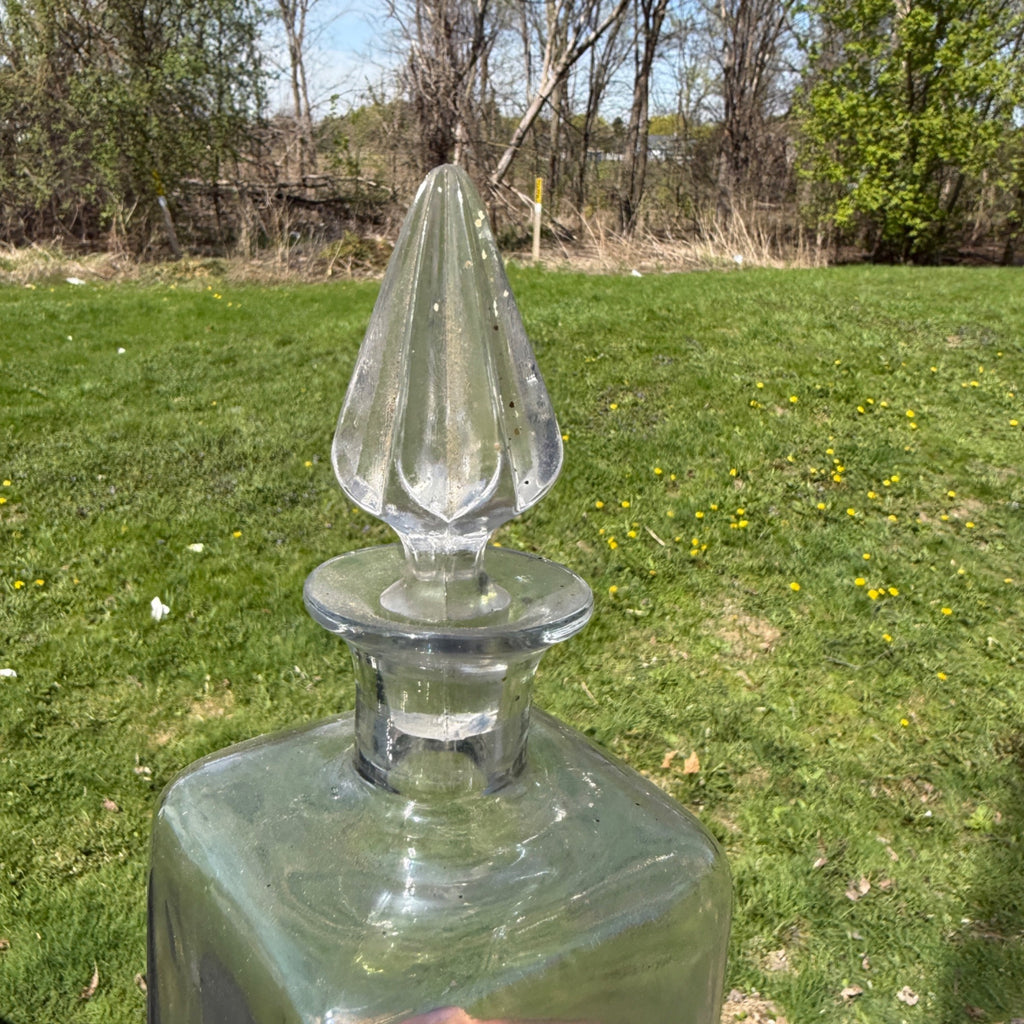 Antique Apothecary Jar Ground Glass Dakota Pat March 6 1894 W/ Stopper 1800s