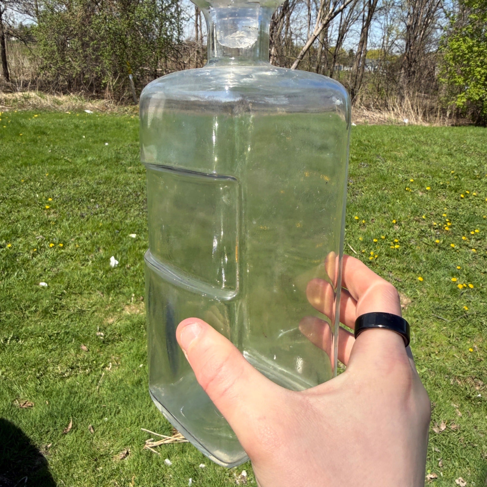 Antique Apothecary Jar Ground Glass Dakota Pat March 6 1894 W/ Stopper 1800s