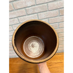 Vintage 1 Gallon Brown Glazed Stoneware Crock Primitive Farmhouse