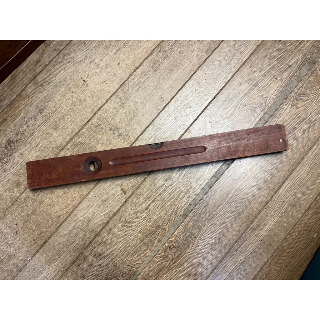 Vintage Wood Bubble Level H.S.B & Co. OVB Our Very Best 30" No. 0 Brass Accent Plate