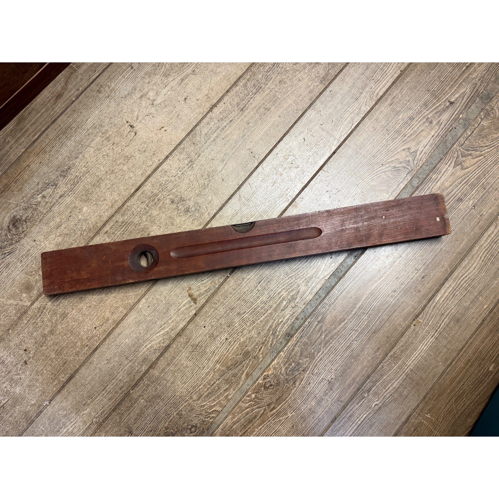 Vintage Wood Bubble Level H.S.B & Co. OVB Our Very Best 30" No. 0 Brass Accent Plate