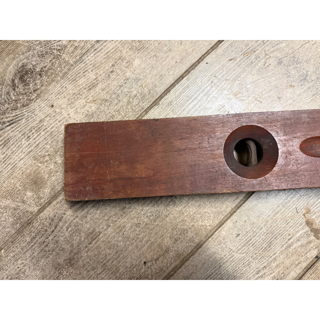 Vintage Wood Bubble Level H.S.B & Co. OVB Our Very Best 30" No. 0 Brass Accent Plate