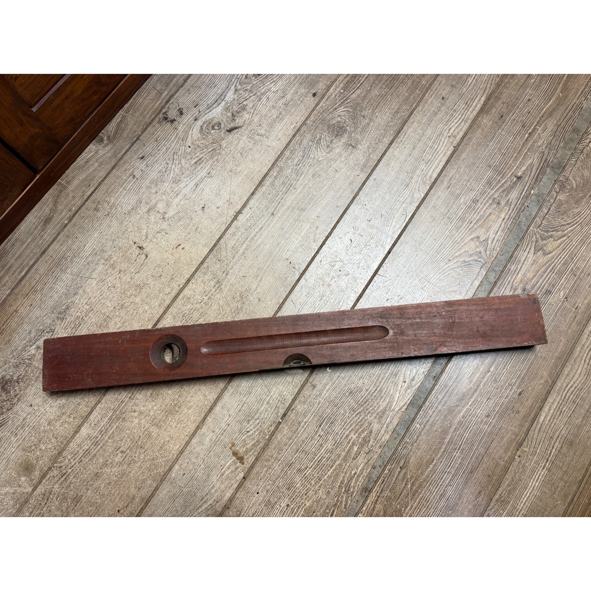 Vintage Wood Bubble Level H.S.B & Co. OVB Our Very Best 30" No. 0 Brass Accent Plate