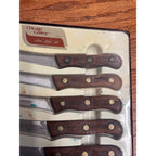 Vintage Chicago Cutlery Steak Knives #103S Set Of Six With Wooden Handles