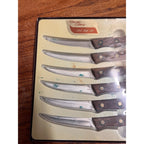 Vintage Chicago Cutlery Steak Knives #103S Set Of Six With Wooden Handles