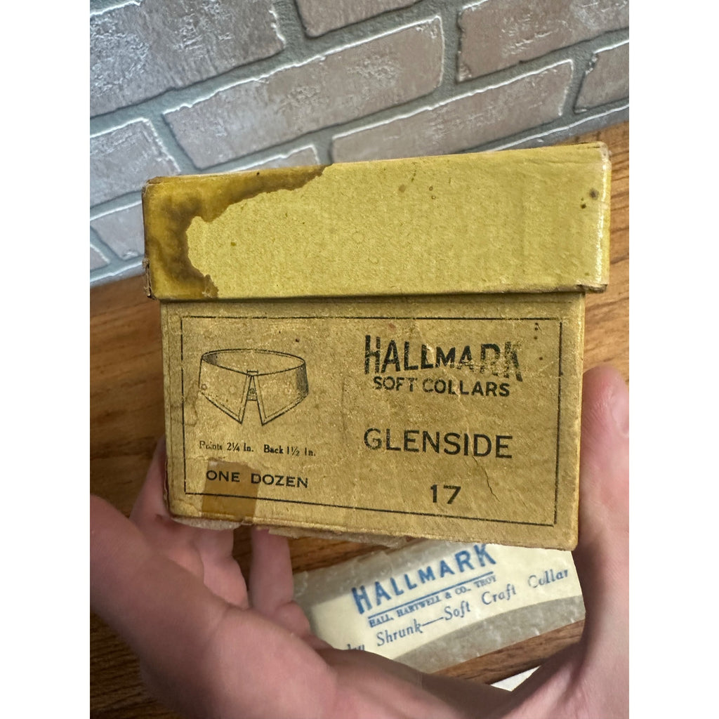 Antique HALLMARK Semi-Soft Shirt Collars Glenside w/ Original Mercantile Box