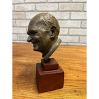 SCARCE Vintage Donald Healey Artist Signed Plaster Bust Sculpture Statue Austin