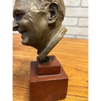 SCARCE Vintage Donald Healey Artist Signed Plaster Bust Sculpture Statue Austin