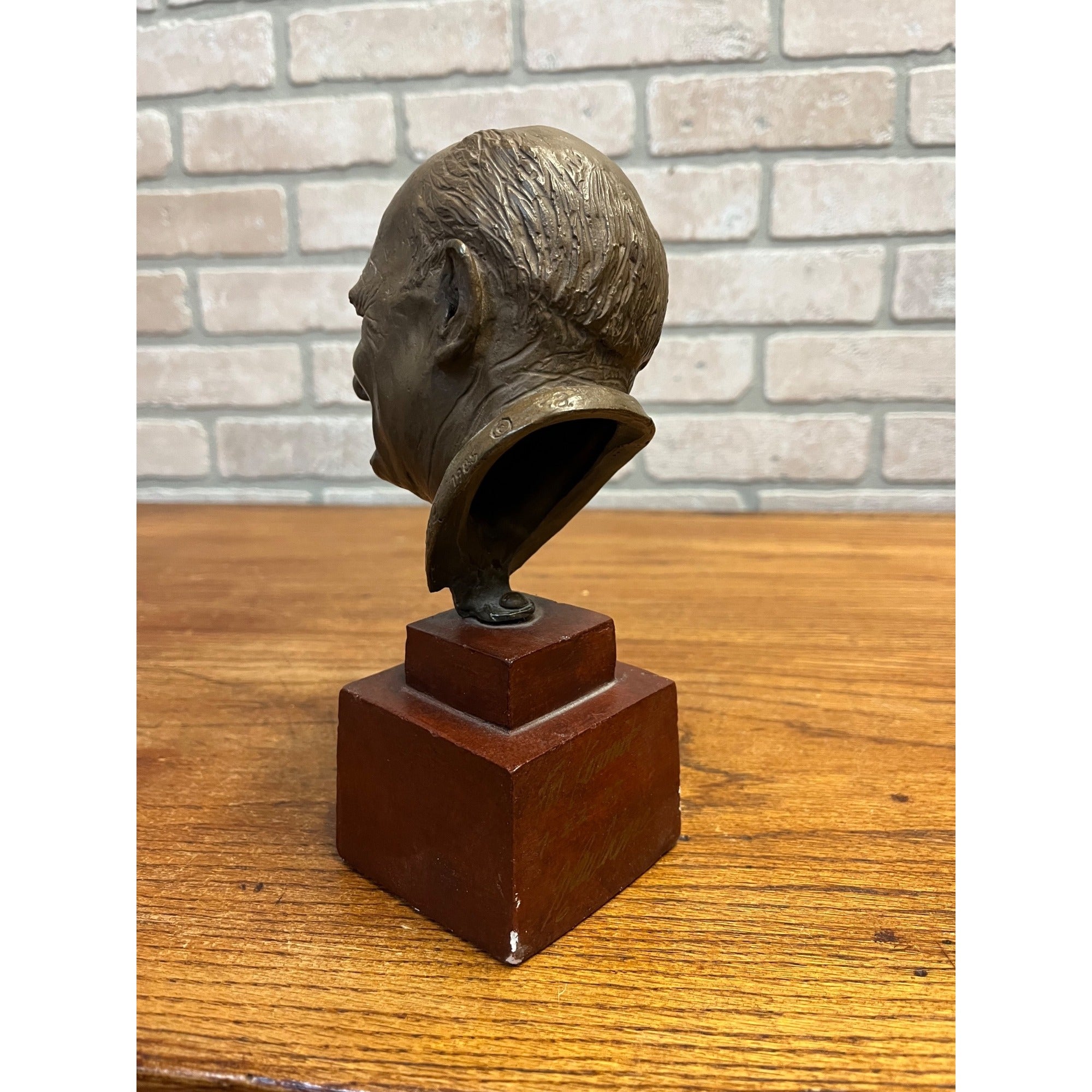 SCARCE Vintage Donald Healey Artist Signed Plaster Bust Sculpture Statue Austin