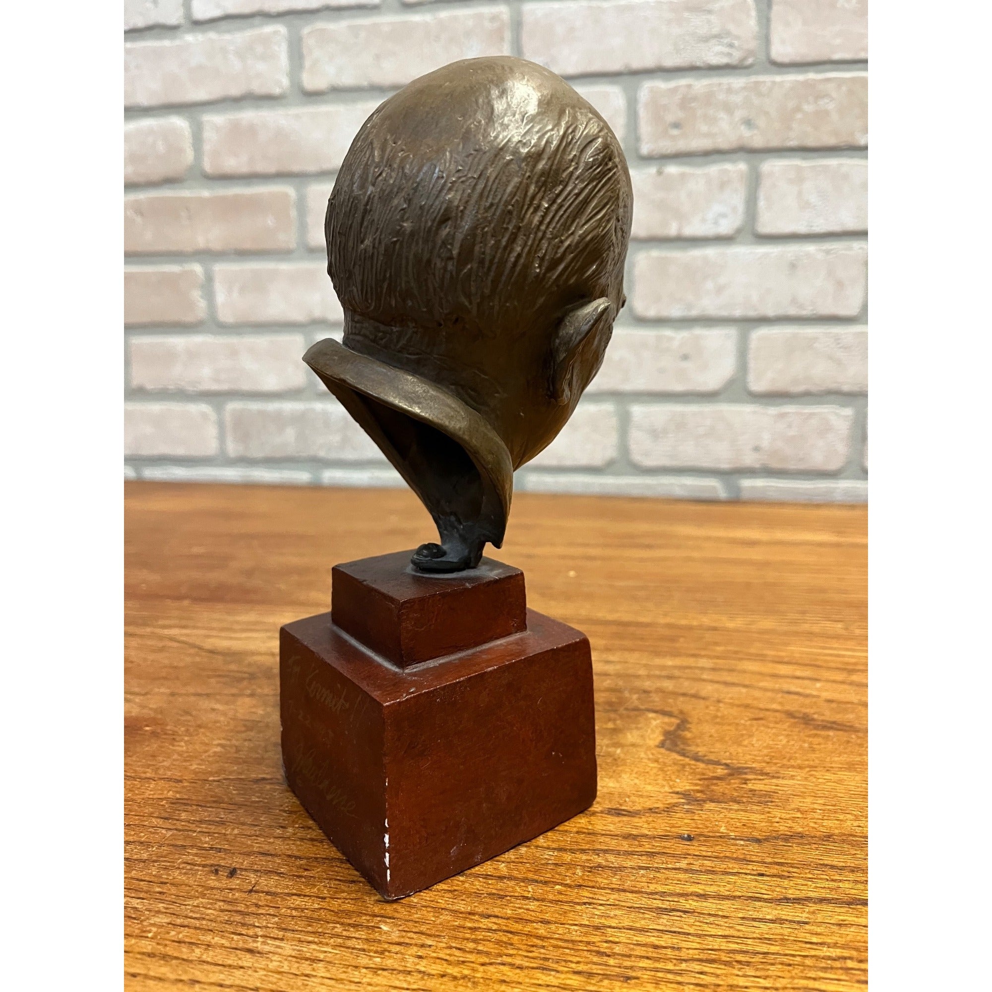 SCARCE Vintage Donald Healey Artist Signed Plaster Bust Sculpture Statue Austin