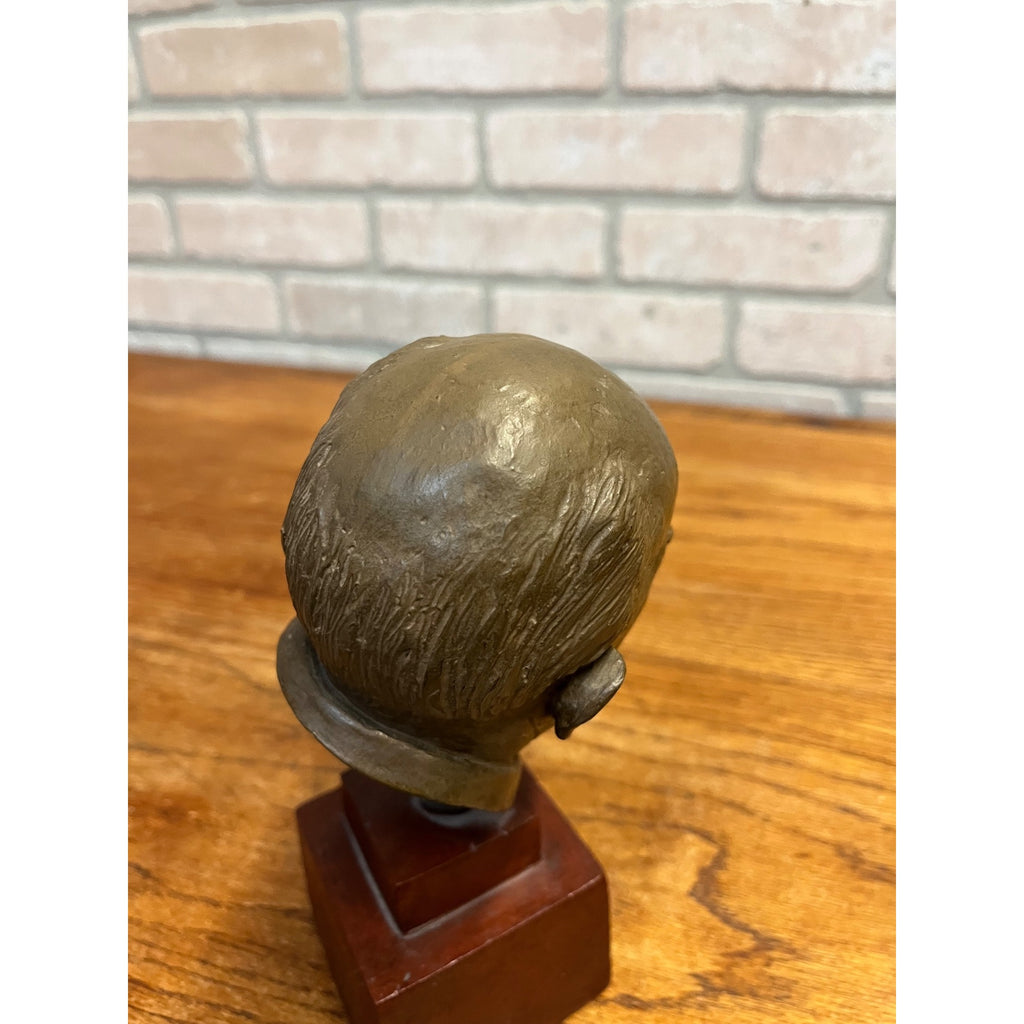 SCARCE Vintage Donald Healey Artist Signed Plaster Bust Sculpture Statue Austin