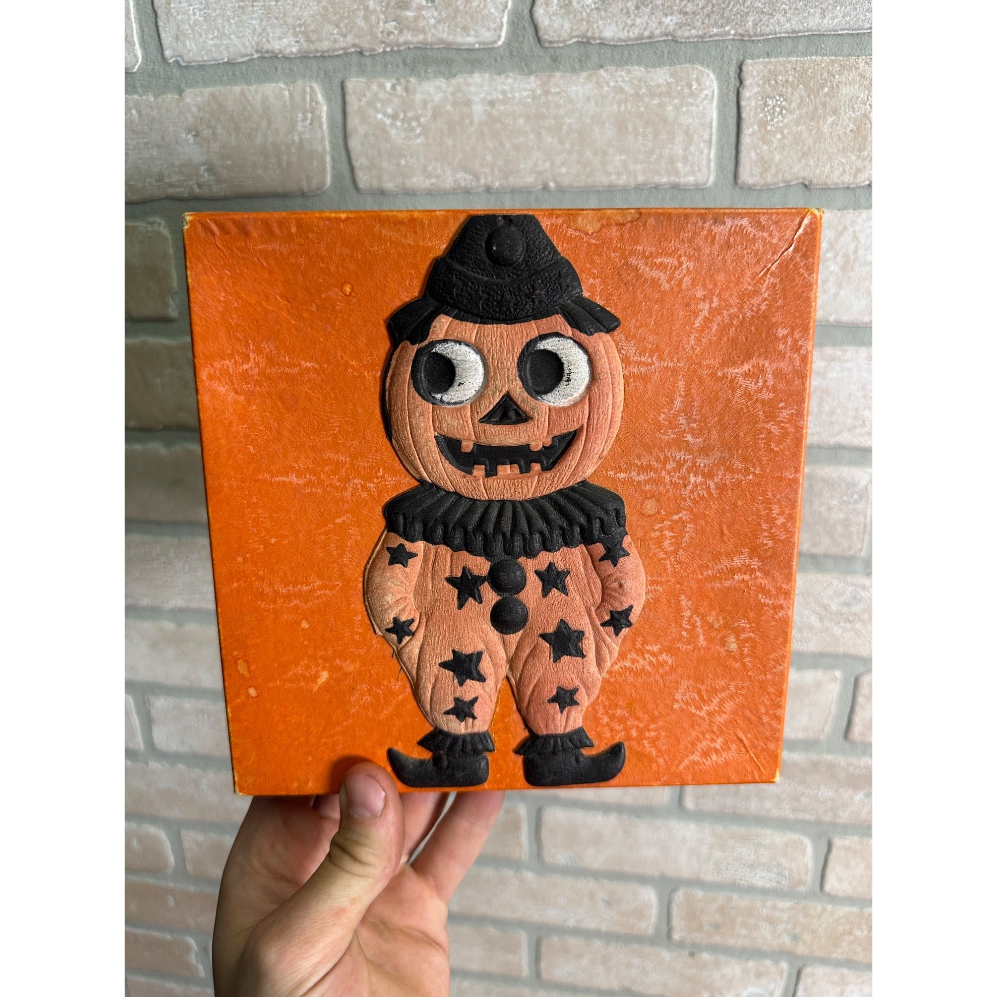 Original Antique 1920s Halloween Standing Pumpkin Man German Candy Box