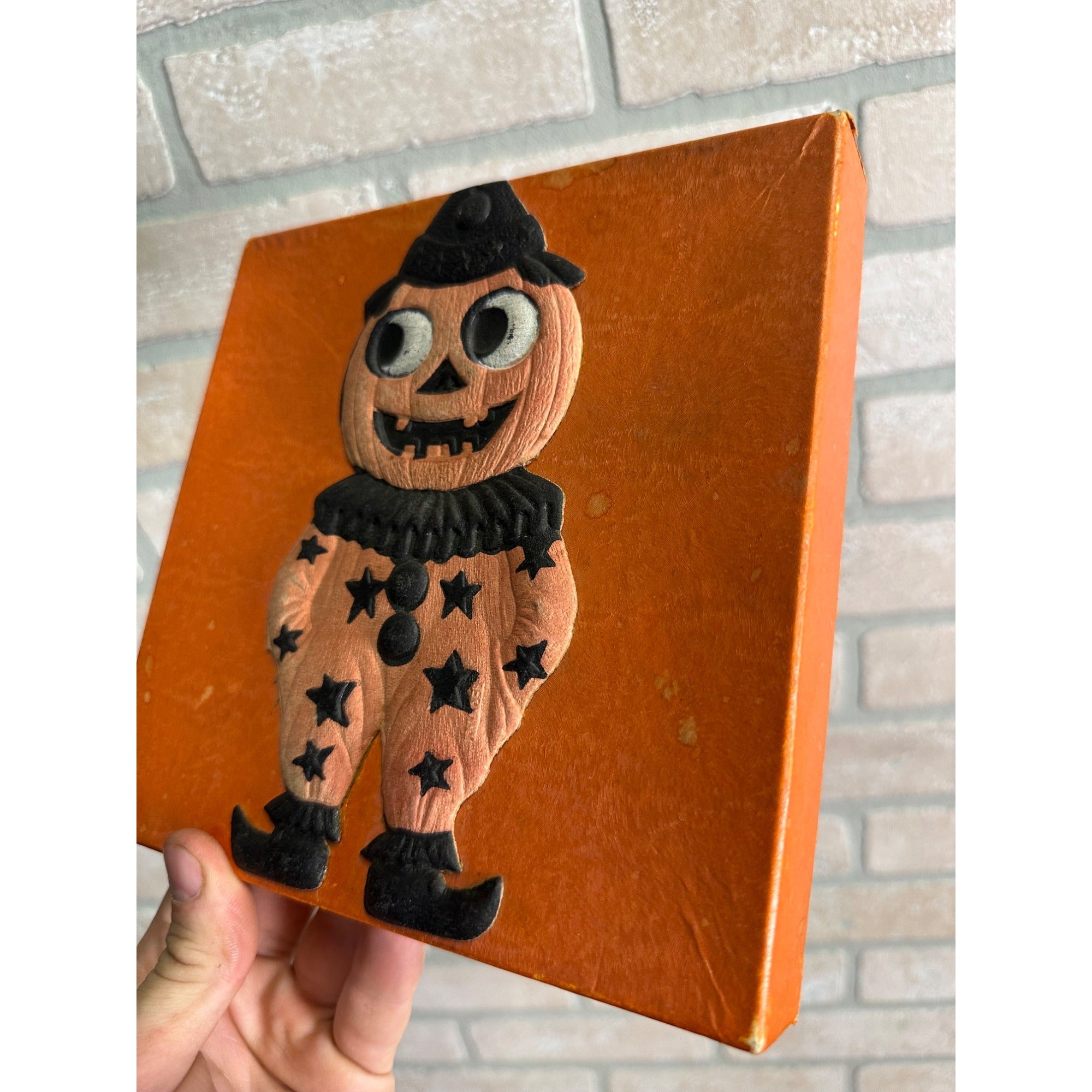 Original Antique 1920s Halloween Standing Pumpkin Man German Candy Box