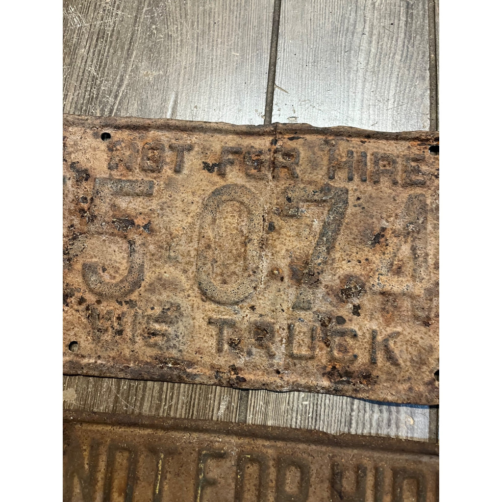 Wisconsin Public Service Commission Not For Hire License Plates 1941, 1937, 1936
