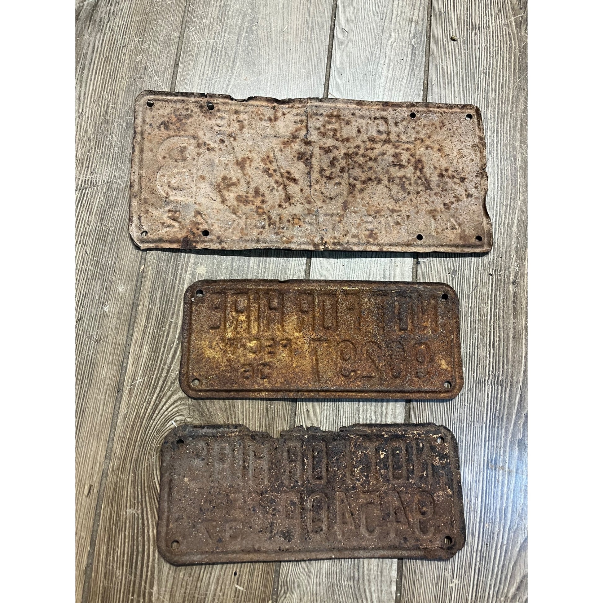 Wisconsin Public Service Commission Not For Hire License Plates 1941, 1937, 1936