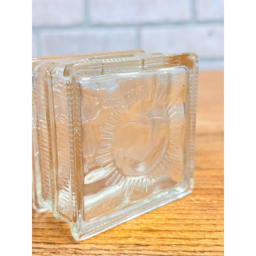 Vintage Glass Block Coin Bank Pittsburg Paints Advertising Embossed